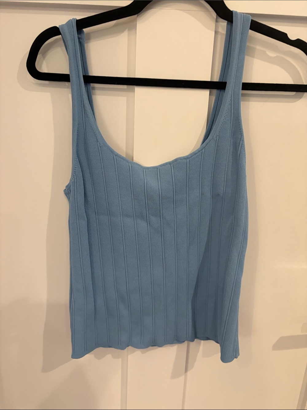 J. Crew Light Blue Ribbed Scoop Neck Tank
